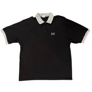 Vintage Nike Polo Shirt Mens L Black Gray Quarter Zip 90s embroidered logo Golf